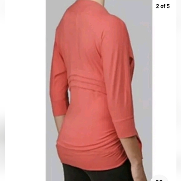 LULULEMON Namaste Wrap Cardigan in Coral Pink, sz 4 - Picture 6 of 12